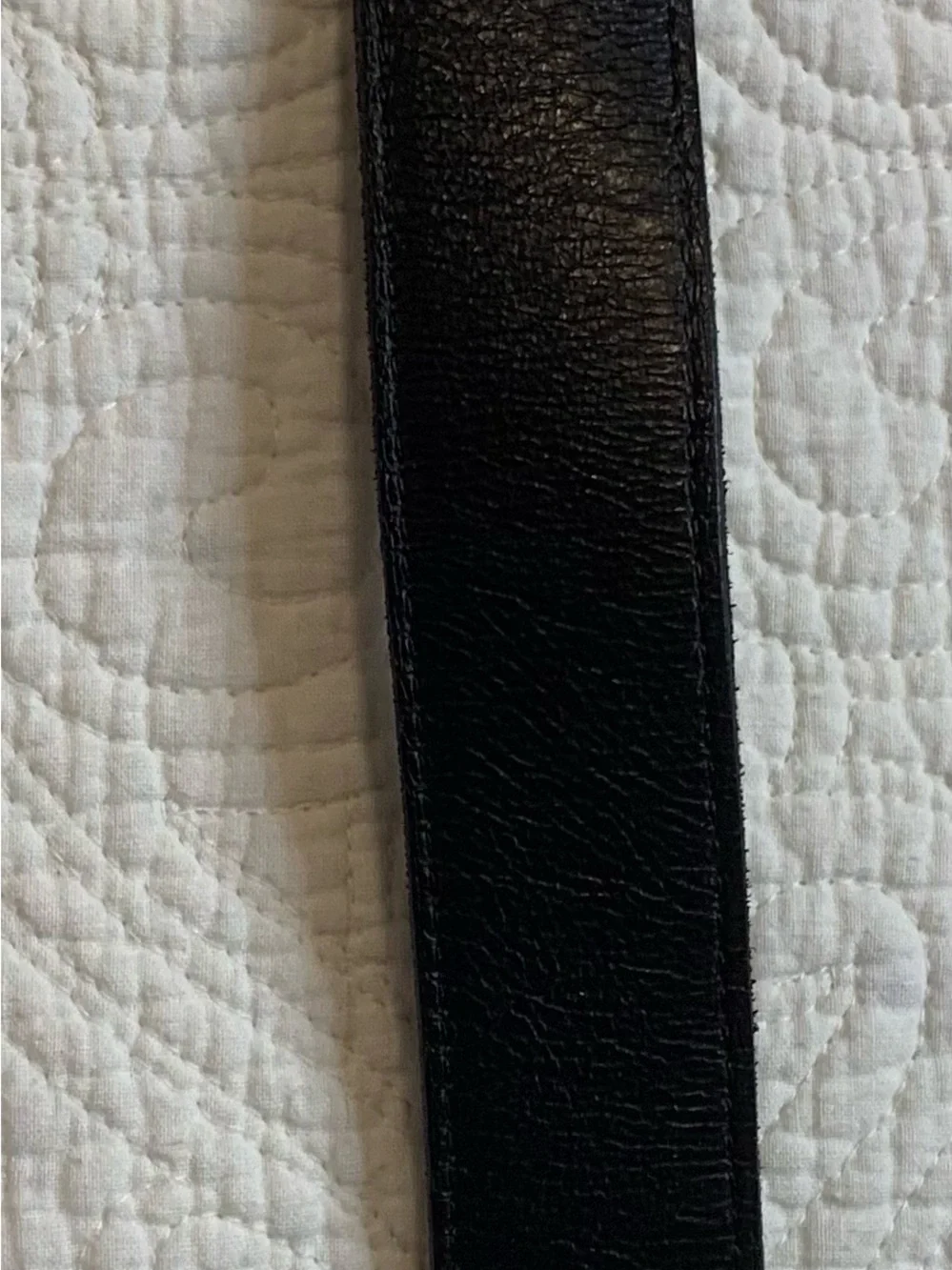 Vintage Manhattan Black Leather Belt with Gold-Tone Buckle